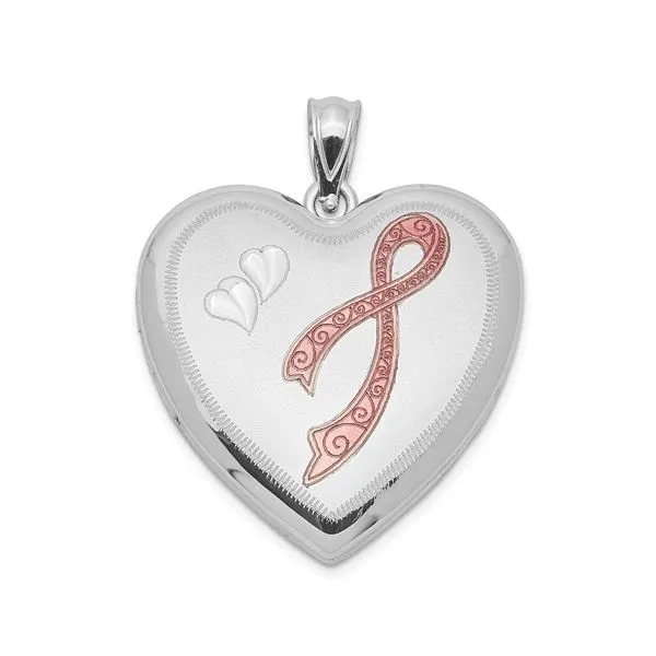 Sterling Silver Breast Cancer Ribbon Locket J. Howard Jewelers Bedford, IN