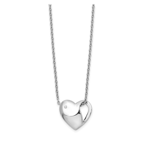 Sterling Silver Heart Pendant with Diamond Accent J. Howard Jewelers Bedford, IN