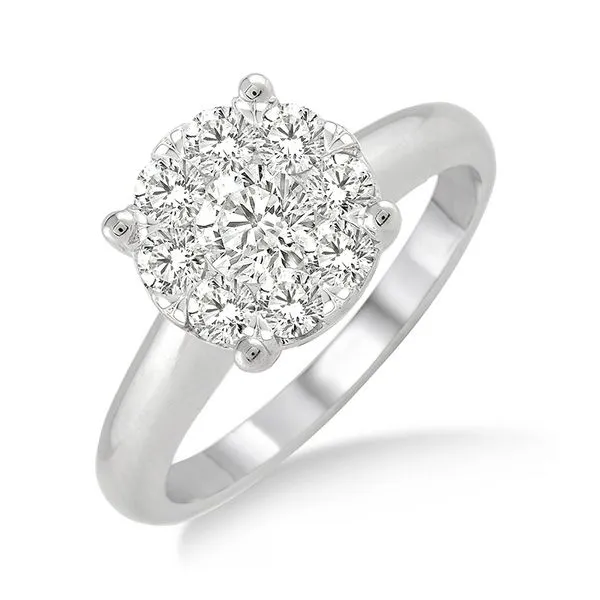 14K White Gold Cluster Engagement Ring Jim Kryshak Jewelers Wausau, WI