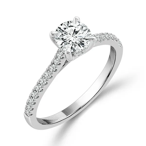 Round Hidden Halo Engagement Ring Jim Kryshak Jewelers Wausau, WI