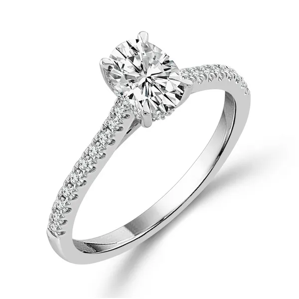 Oval Hidden Halo Engagement Ring Jim Kryshak Jewelers Wausau, WI