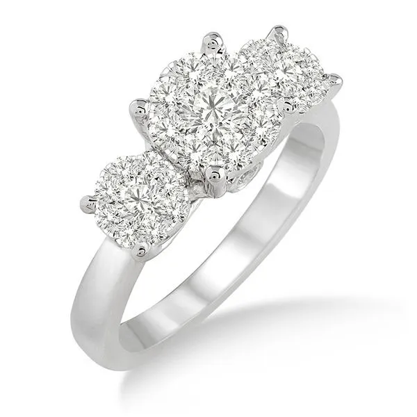 Round 3-Stone Engagement Ring Jim Kryshak Jewelers Wausau, WI