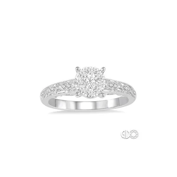 Round Cluster Engagement Ring Jim Kryshak Jewelers Wausau, WI
