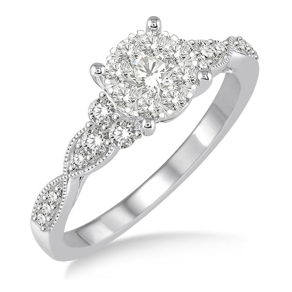 Round Cluster Engagement Ring Jim Kryshak Jewelers Wausau, WI