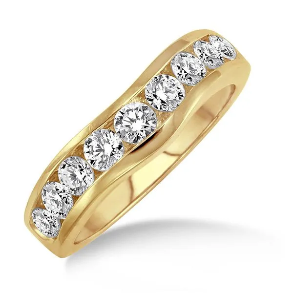 14K Yellow Gold Channel Set Diamond Wedding Band Jim Kryshak Jewelers Wausau, WI