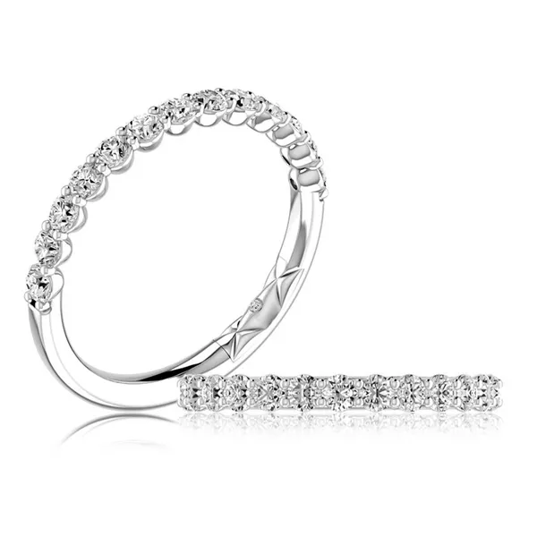 Platinum Shared Prong Diamond Wedding Band Jim Kryshak Jewelers Wausau, WI