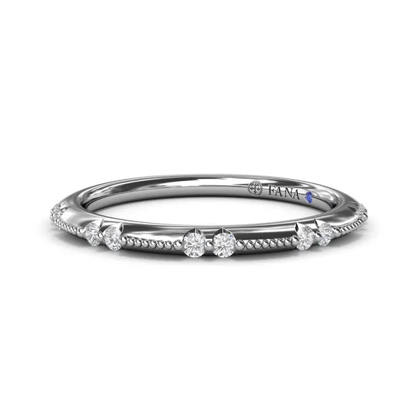 Platinum Milgrain Pave Diamond Wedding Band Jim Kryshak Jewelers Wausau, WI