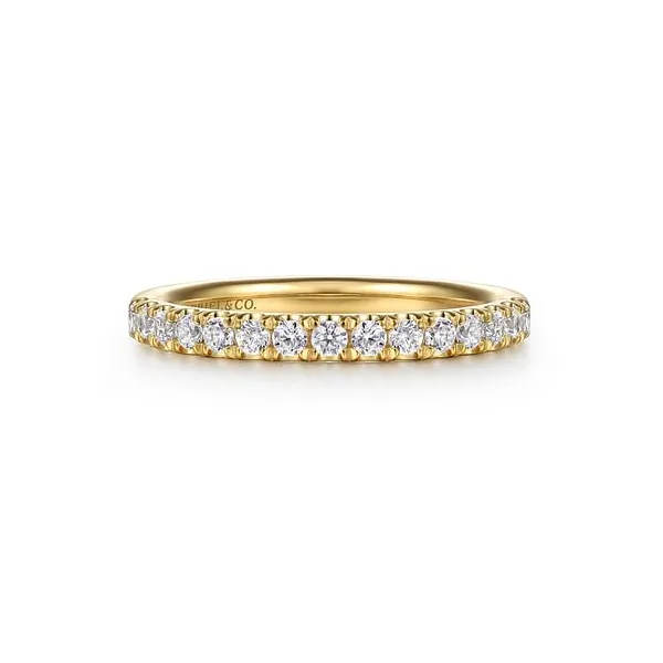 14K Yellow Gold Prong Set Diamond Wedding Band Jim Kryshak Jewelers Wausau, WI