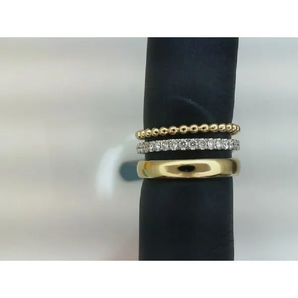 Gabriel & Co. 14K Yellow & White Gold Beaded Stackable Diamond Fashion Ring Image 2 Jim Kryshak Jewelers Wausau, WI