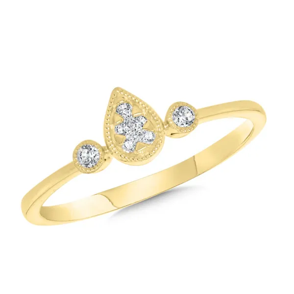 Women's 10K Yellow Gold Milgrain Cluster Diamond Fashion Ring Jim Kryshak Jewelers Wausau, WI