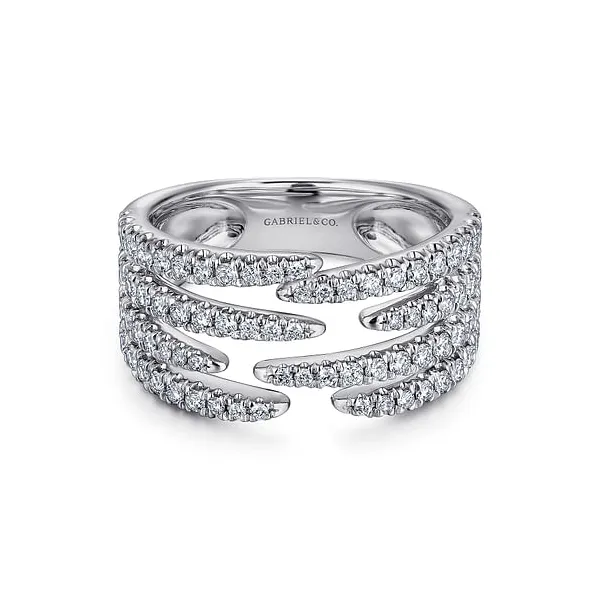 Gabriel & Co Kaslique Collection 14K White Gold Pave Diamond Fashion Ring Jim Kryshak Jewelers Wausau, WI
