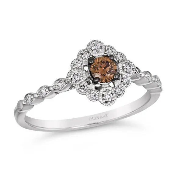 Le Vian Couture Collection Platinum Milgrain Halo Diamond Fashion Ring Jim Kryshak Jewelers Wausau, WI