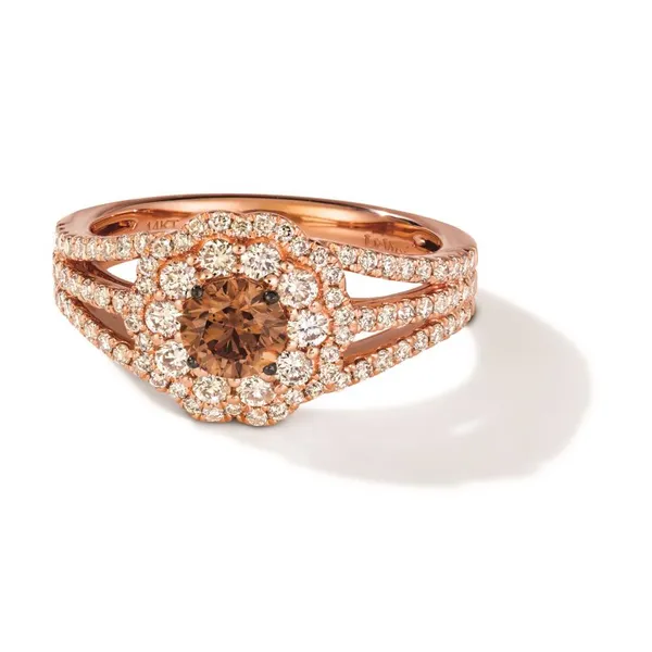 Le Vian 14K Strawberry Gold Double Halo Diamond Fashion Ring Jim Kryshak Jewelers Wausau, WI
