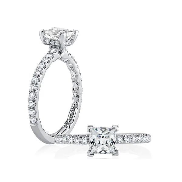 Round Hidden Halo Engagement Ring Setting Jim Kryshak Jewelers Wausau, WI