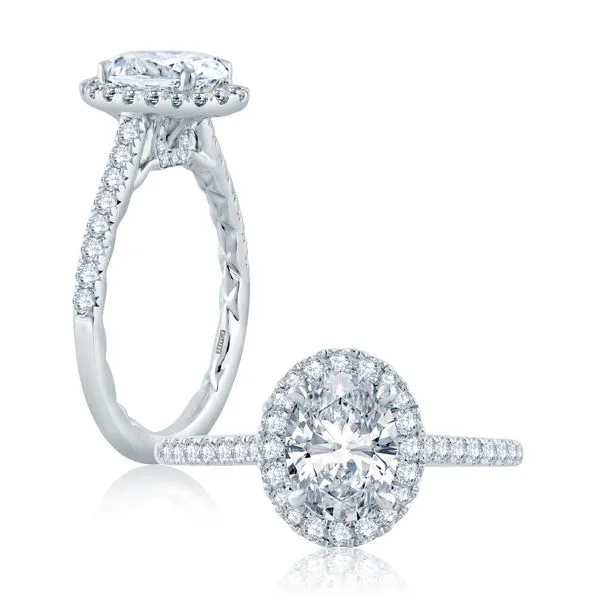 Oval Halo Engagement Ring Setting Jim Kryshak Jewelers Wausau, WI