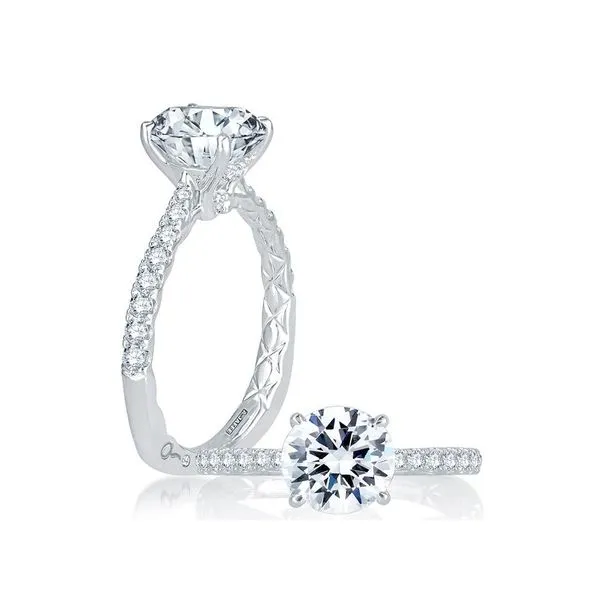Round Hidden Halo Engagement Ring Setting Jim Kryshak Jewelers Wausau, WI