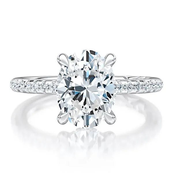 Oval Hidden Halo Engagement Ring Setting Image 2 Jim Kryshak Jewelers Wausau, WI
