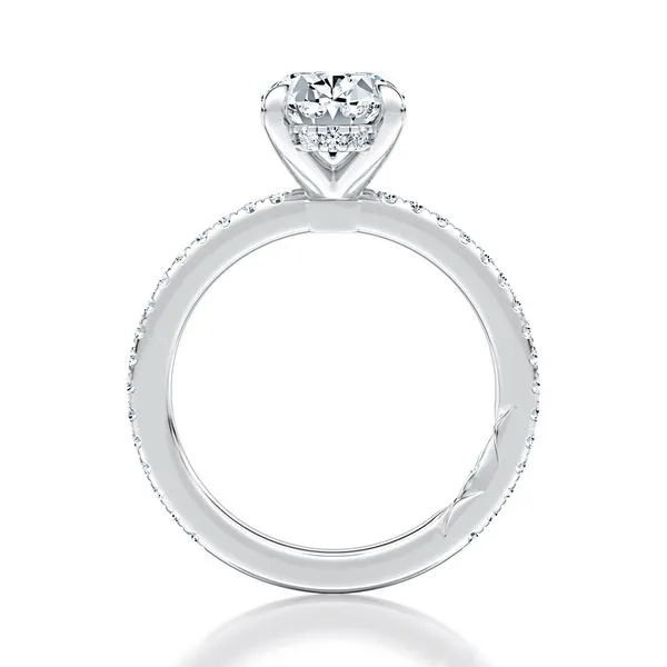 Oval Hidden Halo Engagement Ring Setting Image 3 Jim Kryshak Jewelers Wausau, WI