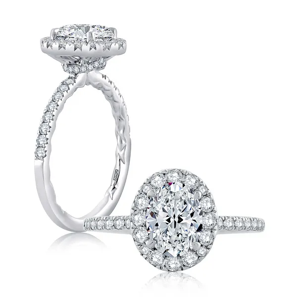 Oval Halo Engagement Ring Setting Jim Kryshak Jewelers Wausau, WI