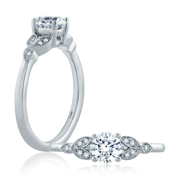 Round Milgrain Engagement Ring Setting Jim Kryshak Jewelers Wausau, WI