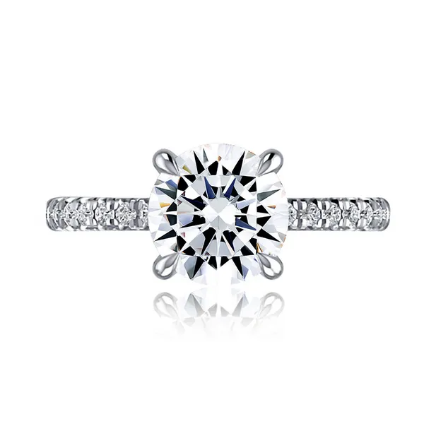 Round Hidden Halo Engagement Ring Setting Jim Kryshak Jewelers Wausau, WI