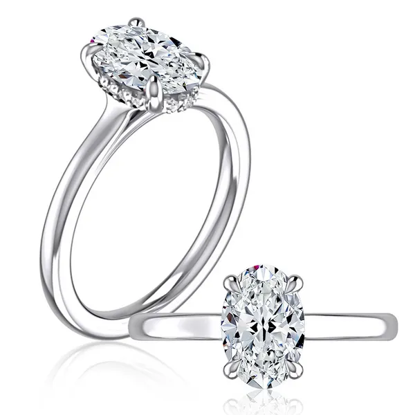 Oval Hidden Halo Engagement Ring Setting Jim Kryshak Jewelers Wausau, WI