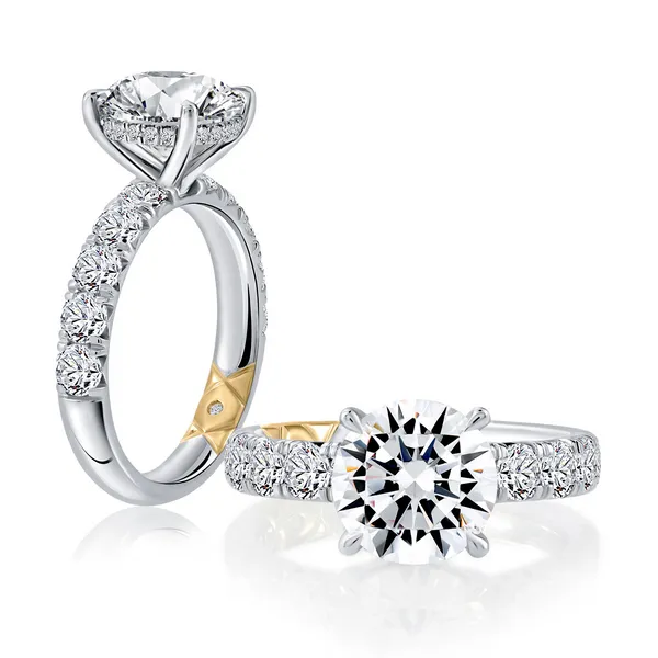 Round Hidden Halo Engagement Ring Setting Jim Kryshak Jewelers Wausau, WI