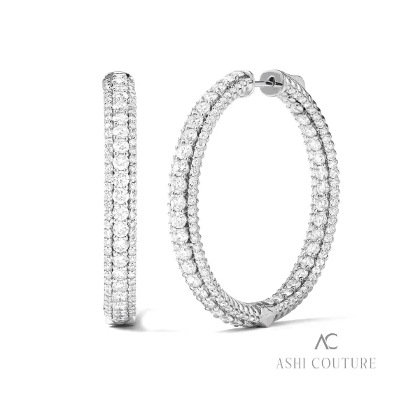 Inside Out Hoop Diamond Earrings Jim Kryshak Jewelers Wausau, WI