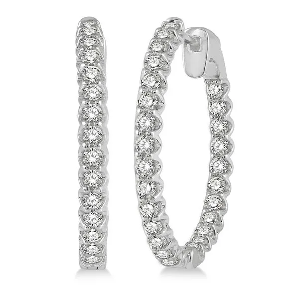 Inside Out Hoop Diamond Earrings Jim Kryshak Jewelers Wausau, WI