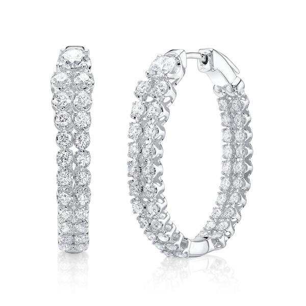 Diamond Inside Out Hoops Jim Kryshak Jewelers Wausau, WI