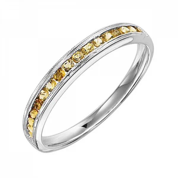 10K White Gold Citrine Channel Ring Jim Kryshak Jewelers Wausau, WI