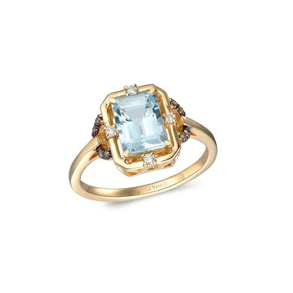 Le Vian 14K Honey Gold Aquamarine and Diamond Ring Jim Kryshak Jewelers Wausau, WI