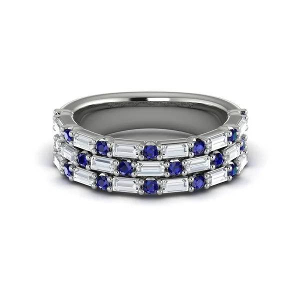 14K White Blue Sapphire and Diamond Ring Jim Kryshak Jewelers Wausau, WI