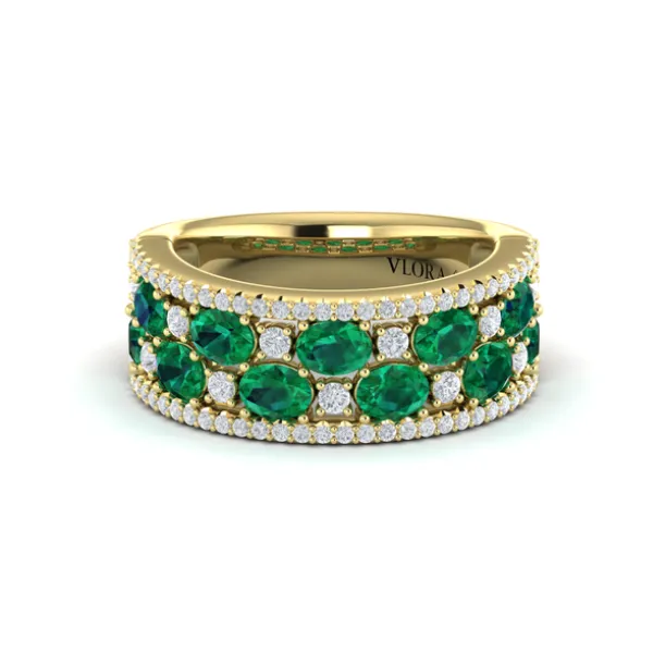 14K Yellow Emerald and Diamond Ring Jim Kryshak Jewelers Wausau, WI