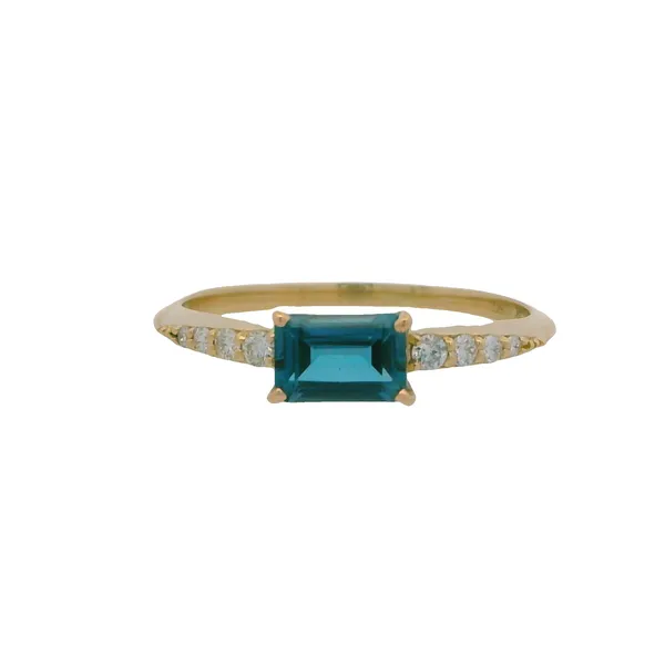 14Kt White Gold Blue Topaz and Diamond Ring Jim Kryshak Jewelers Wausau, WI