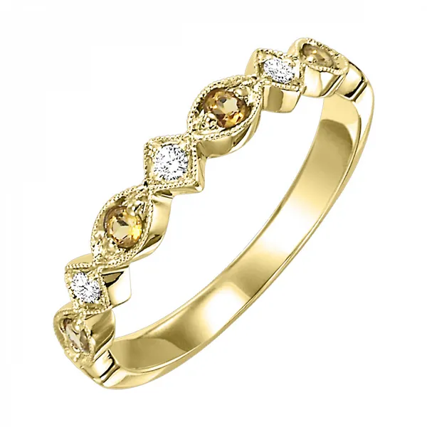 10K Yellow Citrine and Diamond Stackable Ring Jim Kryshak Jewelers Wausau, WI