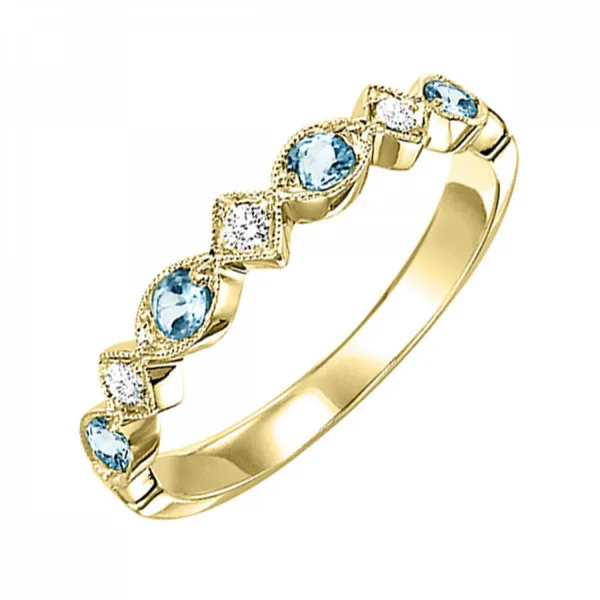 10K Yellow Aquamarine and Diamond Stackable Ring Jim Kryshak Jewelers Wausau, WI