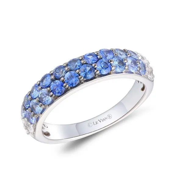 Le Vian 14K Vanilla Gold Pave Ring with Denim Ombre' Sapphires Jim Kryshak Jewelers Wausau, WI