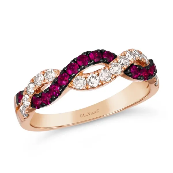 Le Vian 14K Strawberry Gold Twist Ring with Passion Rubies and Diamonds Jim Kryshak Jewelers Wausau, WI