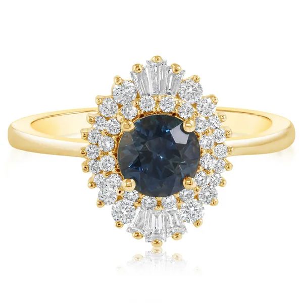 14K Yellow Gold Double Halo Colored Stone Ring Jim Kryshak Jewelers Wausau, WI