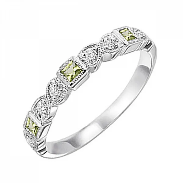 10K White Peridot Stackable Ring Jim Kryshak Jewelers Wausau, WI
