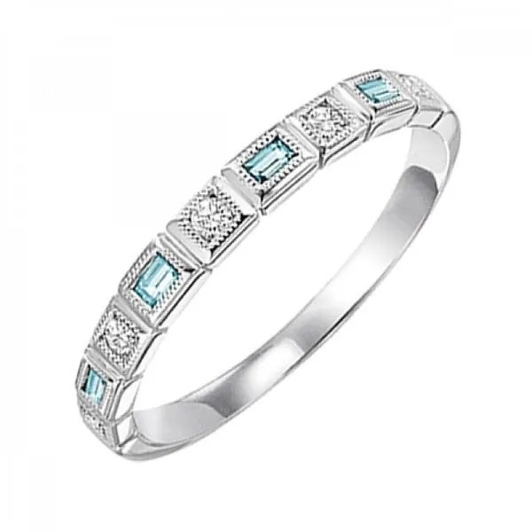 Blue Topaz and Diamond Stackable Ring Jim Kryshak Jewelers Wausau, WI