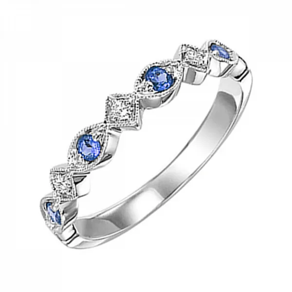 Sapphire and Diamond Stackable Ring Jim Kryshak Jewelers Wausau, WI