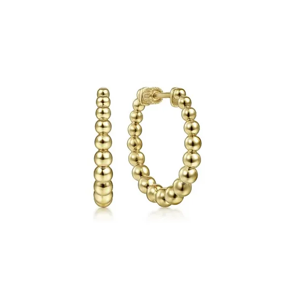 Gold Beaded Hoop Earrings Jim Kryshak Jewelers Wausau, WI