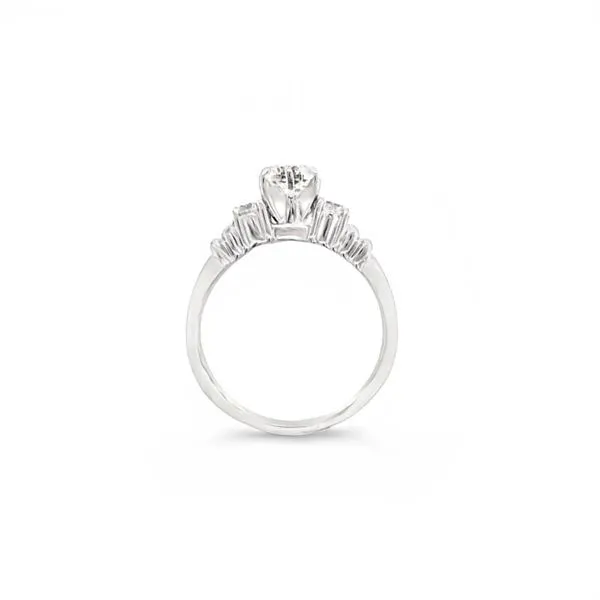 JMR Jewelers White Gold Round Cut Natural Diamond Engagem...