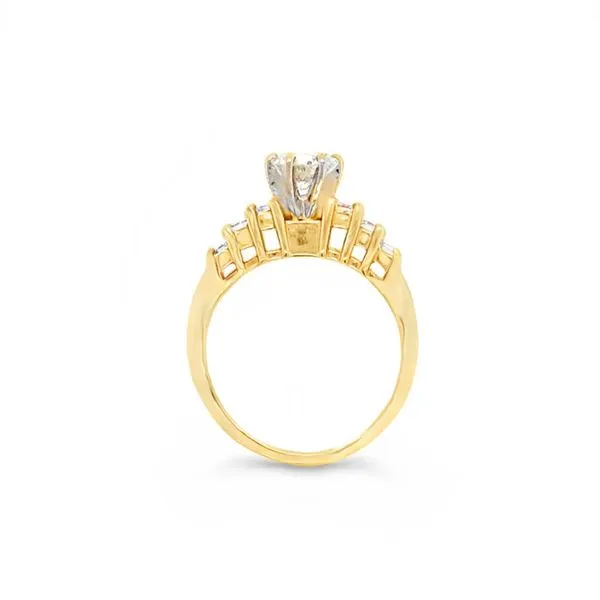 Yellow Gold Round Cut Natural Diamond Engagement Ring Image 2 JMR Jewelers Cooper City, FL