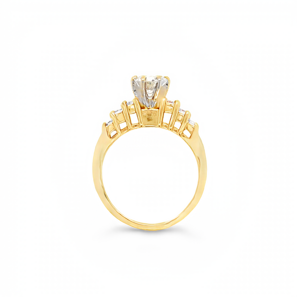 Yellow Gold Round Cut Natural Diamond Engagement Ring Image 2 JMR Jewelers Cooper City, FL