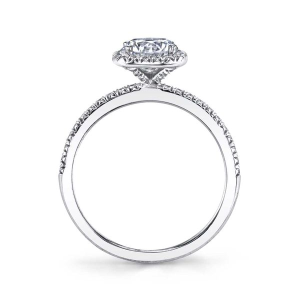 Sylvie White Gold Cushion Cut Diamond Engagement Ring with Halo Image 2 JMR Jewelers Cooper City, FL