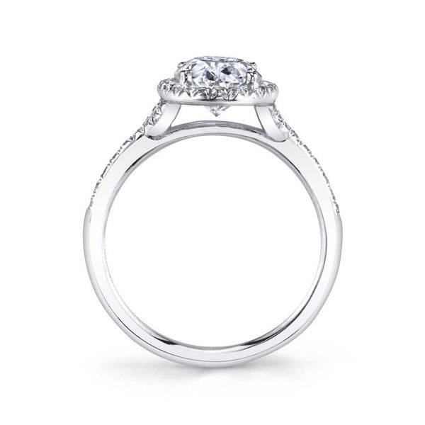 Sylvie White Gold Oval Cut Diamond Engagement Ring with Split Shank and Halo Image 2 JMR Jewelers Cooper City, FL