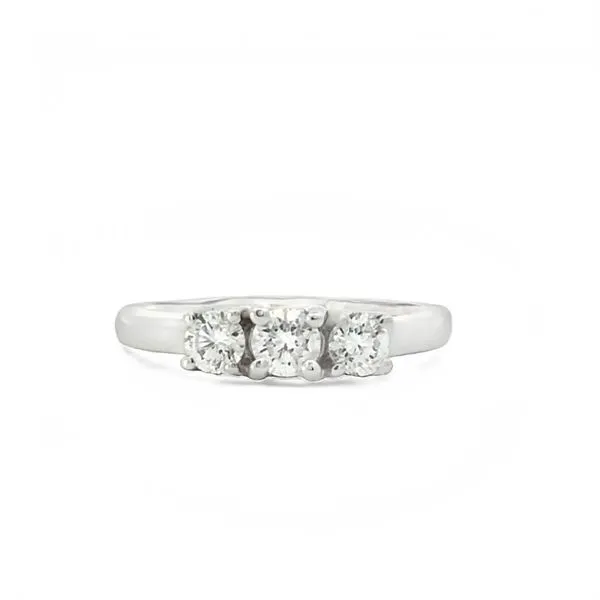 White Gold 3-Stone Round Cut Natural Diamond Engagement Ring JMR Jewelers Cooper City, FL
